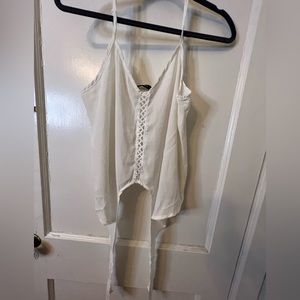 White crop top, with front tie